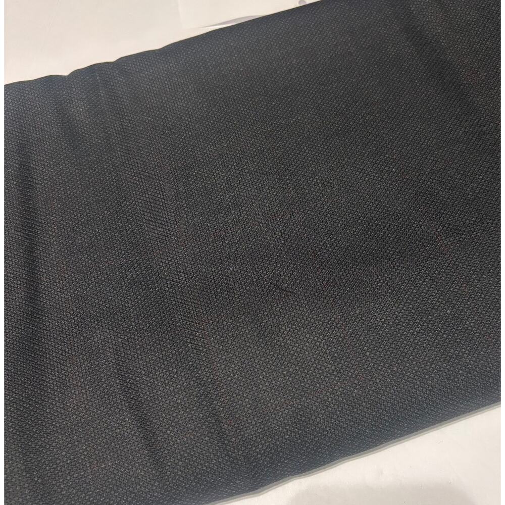 Charcoal Gray Wool Fabric Red Windowpane Check 60" Wide 5 Yards Suiting